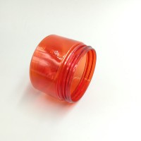 Custom the red jar plastic material bottle with colorful cap