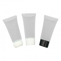 Fuyun In stock empty 30g white plastic packaging for cosmetics face wash cream soft tubes